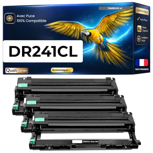 Pack 3 Tambours DR241CL de Rechange pour Imprimantes Laser Multi-modèles
