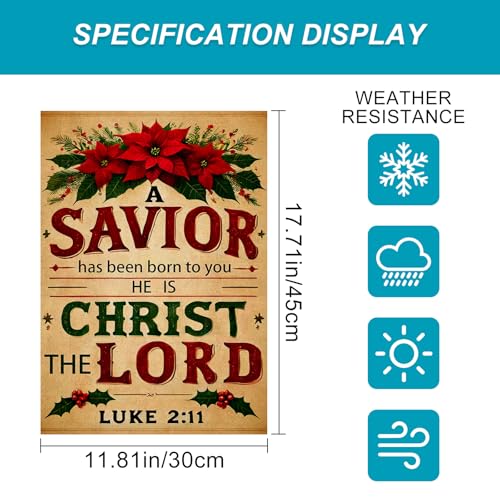 Image of BlissYard Christmas Christian Faith Garden Flag 12x18 Inch Polyester