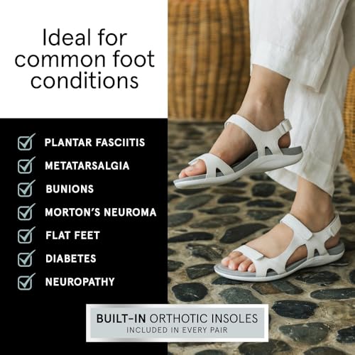 ABEO Oasis Metatarsal Sport Sandal | Walking Sandals Women | Water Resistant Leather Sandals | Three Points of Adjustability | Built-in Orthotic Insole4