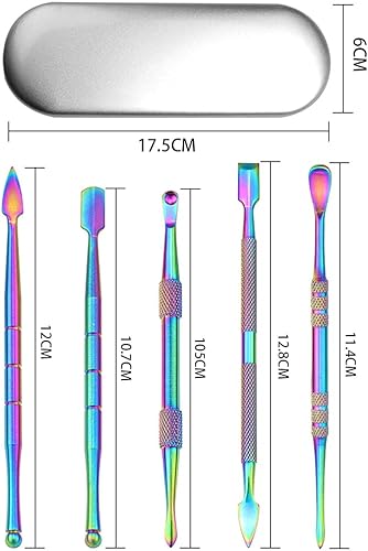 Miniatura 3 de Juego de 6 herramientas de tallado de cera, herramienta de tallado de doble extremo, herramientas de escultura de cera de acero inoxidable con tarro