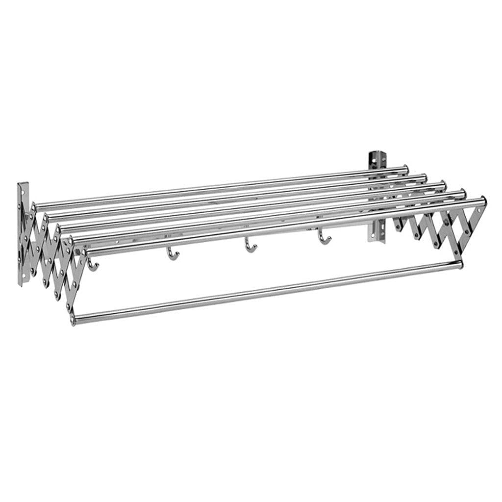 asdchZen Extendable Folding Drying Rack Wall Mounted Laundry Dryer Clothes Airer Bath Towel Rack Huge Capacity Bathroom Bar Space Saver Away Racks Star Of Light80Cm/31.5In,100cm/39.4in