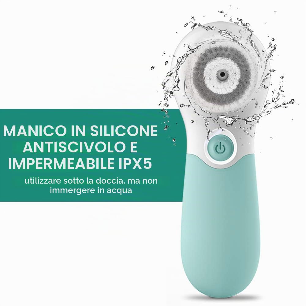 TOUCHBeauty Spazzola elettrica per la pulizia del viso, esfoliante e massaggiante, con 3 testine di pulizia e 2 velocità regolabili per una pulizia profonda, rimozione di punti neri, massaggio del