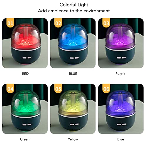 Humidificador aromaterapia ultrasónico 260ml LED color miniatura 2