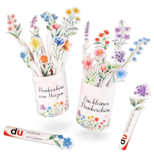 Giftota 20pcs Danke Geschenke - Duplo Banderole Blumenstrauß Aufkleber - Duplo Geschenkbox - Kleine Geschenke für Kollegen Freundin beste Freundin Freund Frau Mann Familie - Ohne Schokolade
