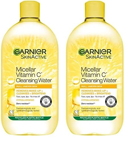 Micellar Vitamin C Water For Dull Skin 700ml, Brightening & Glow-Boosting Face Cleanser & Makeup Remover (Pack of 2)