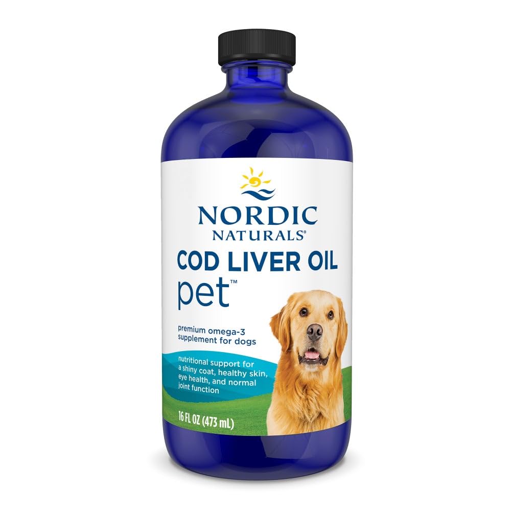 Nordic Naturals Pet Cod Liver Oil, Unflavored - 16 oz - 1048 mg Omega-3 Per Teaspoon - Fish Oil for Dogs with EPA & DHA - Promotes Skin, Coat, & Immune Health