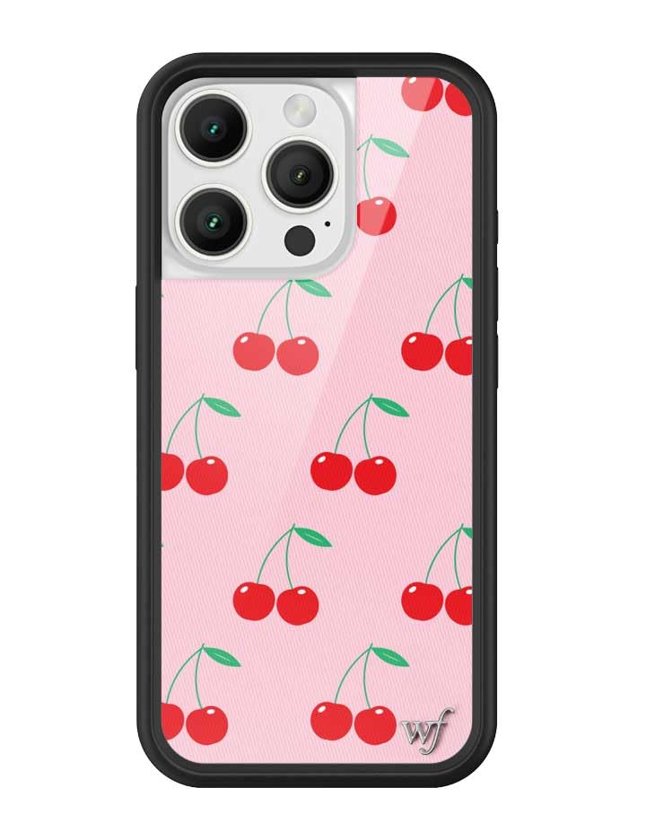 Image of Wildflower Cases - iPhone 16 Pro Compatible - Pink Cherries | Impact-Certified 6.5 ft Drop Protection Case, Raised Protective Bumper, Cute Aesthetic Design, Women-Owned Small Business