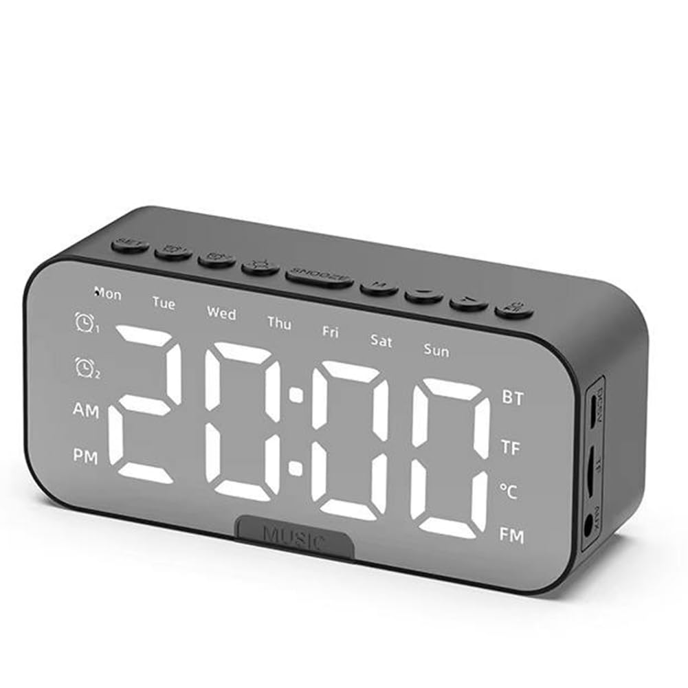 UDSKNV[KSL Multifunctional LED Digital Alarm Clock-Displays Temperature, Feature FM Radio Functionality for Bedroom& Space