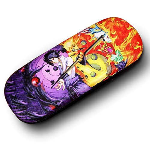LVMMO Naruto Glasses Case Hard Shell Anime Shippuden Unisex Eyeglass Cases Hard Shell/and Sunglass Case for Men Women and Kids,Sasuke