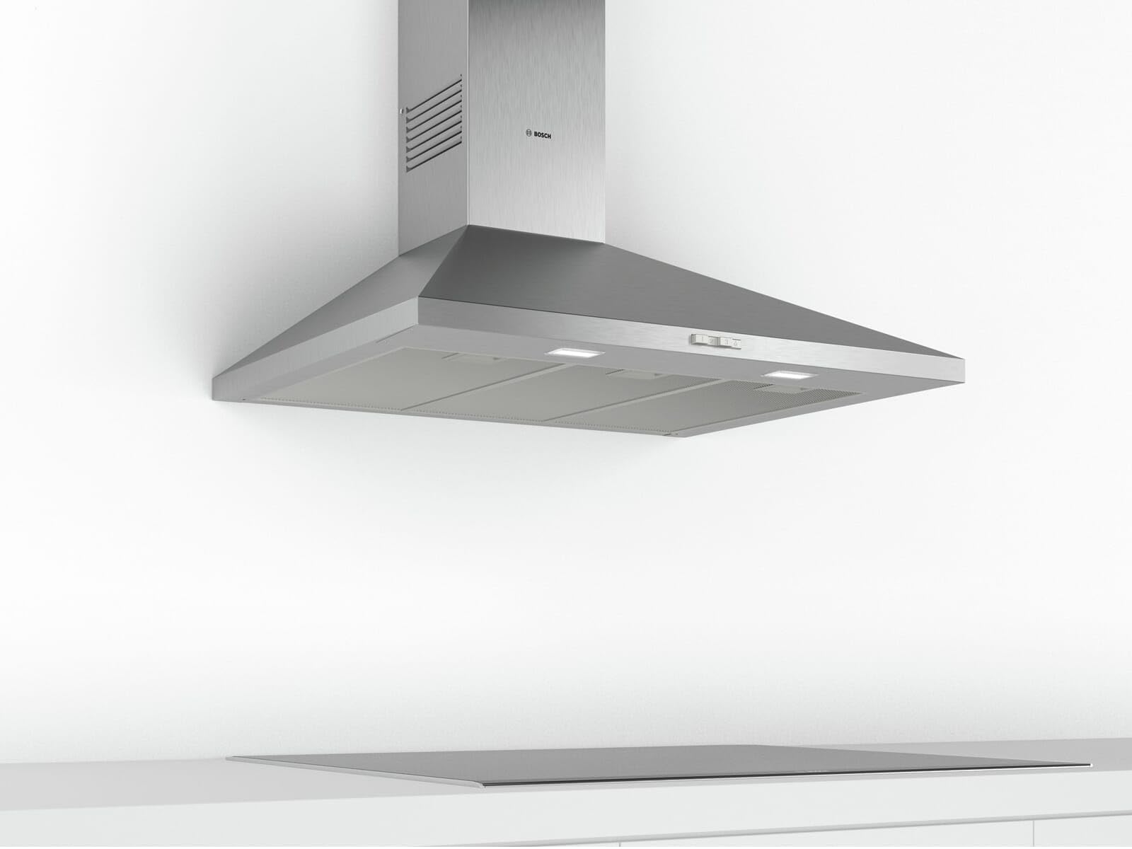 Bosch DWP96BC50 hotte 600 m³/h Monté au mur Acier inoxydable A - Hottes (600 m³/h, Conduit, A, A, C, 69 dB)