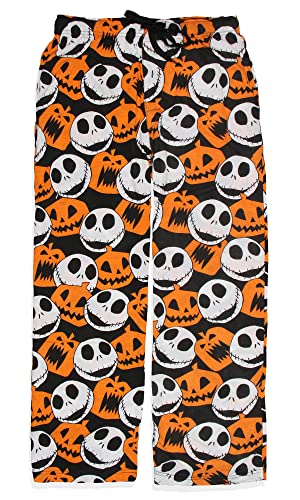 The Nightmare Before Christmas Adult Jack Skellington and Jack O Lantern Lounge Pajama Pants (Small) Multicolored