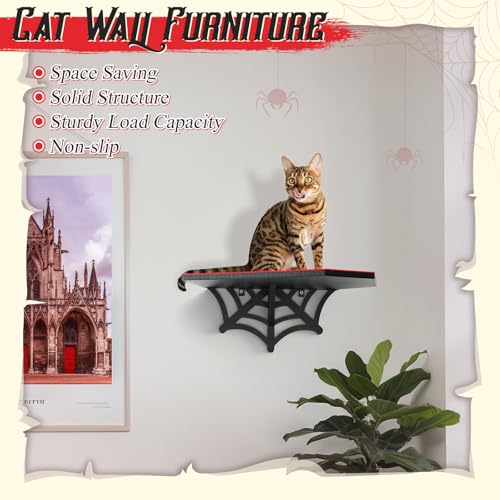 Estante de pared gótico forma ataúd para gato negro miniatura 3