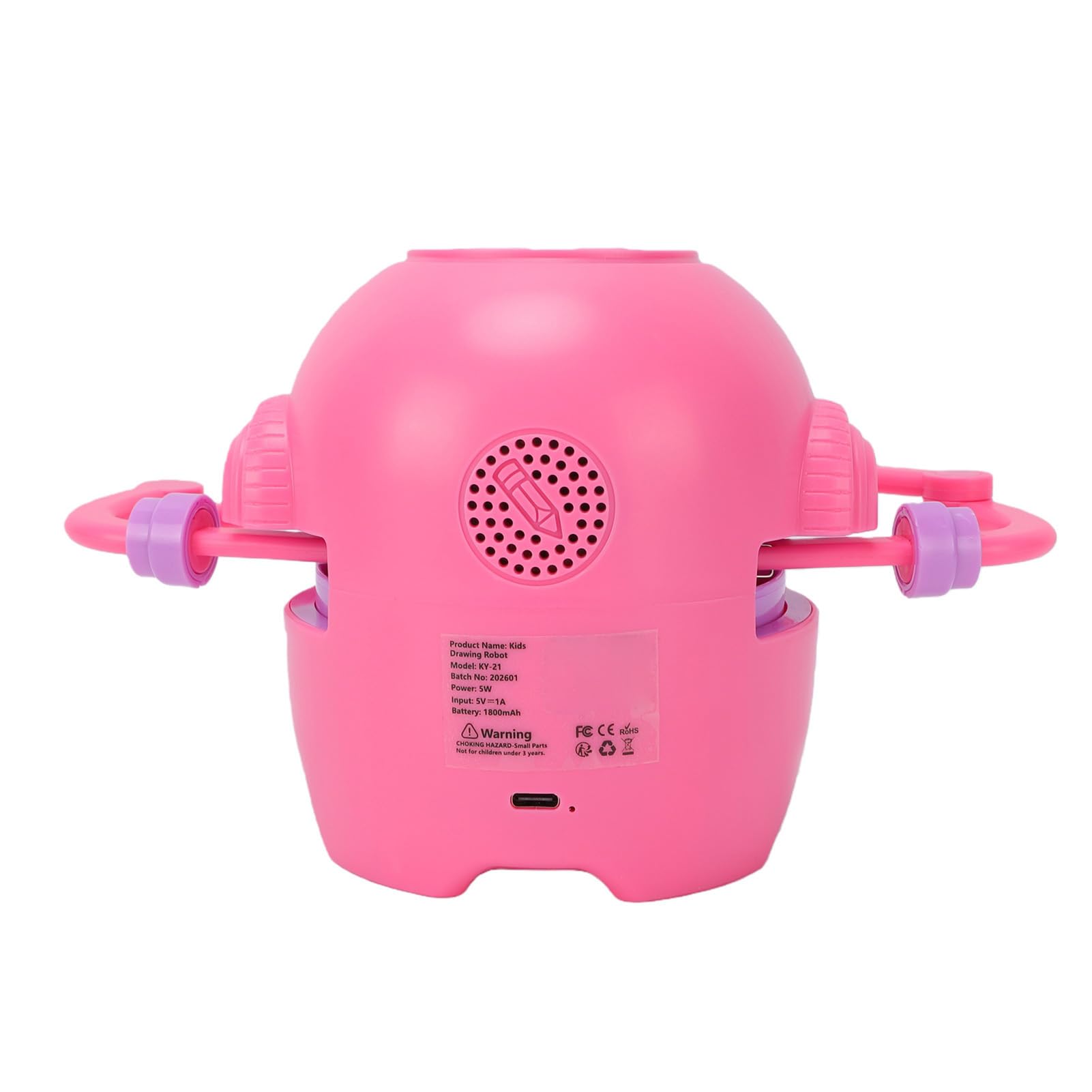 ASHATA Robot de Dibujo Interactivo Inteligente para Niños, para Aprender y Jugar, Plástico de 4,72x3,94x3,94 Pulgadas con 58 Tarjetas (Pink)