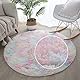 MARATIP Plüsch Teppich Rund,Flauschiger Teppich Rund,modernes Wohnzimmer,Kinder Mädchen,weicher und Flauschiger Teppich für das Schlafzimmer/Wohnzimmer/Kinderzimmer (Regenbogen,Ø 100 cm Runde)