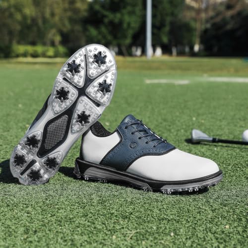 Image of Mens Golf Shoes Traditions Waterproof with Fixed Spikeless Sole Professional