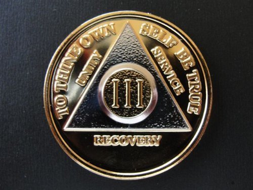 AA Coin (Alcoholics Anonymous) Recovery Medallion Anniversary/Birthday Gold & Silver Plated Coin Years 1 thru 55 by Miracles 12 Step