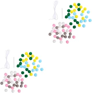 Toyvian 4 Peças Bola De Cabelo Puxar Flor Pom Pom Decoração Pom Pom Guirlanda Festa De Natal Banner Feltro Guirlanda Presépio Decoração Guirlanda De Halloween Celebração Banner Pendurado