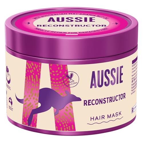 Aussie Reconstructor Hair Mask 500ml to Revive and Moisturise Dry and Damaged Hair, Leaving it Smooth and Soft, Infused with Australian Macadamia Nut Oil, Vegan and Cruelty-Free