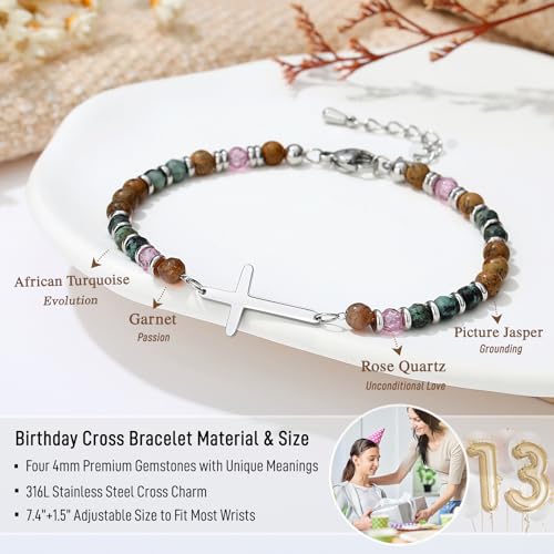 TONY & SANDY Cross Bracelet for Women, Christian Gifts for Women, Confirmation Baptism Easter Gifts, Unique Gift for Friends Daughter Mom Sister in Christ Niece on Birthday Christmas3