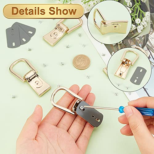 WADORN 4 Sets Metal Side Clip Hardware for Bag Purse Suspension Clasp Chain Strap Connector Buckles Rectangle Handbag Ring Clip Buckle Hanging Clasp Accessories for Shoulder Crossbody Bag - Image 2
