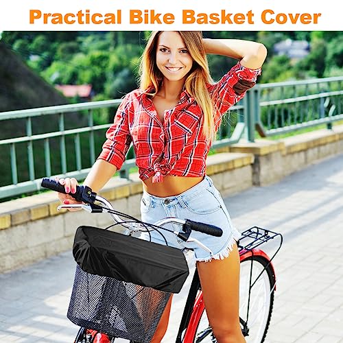 Fahrradkorb Regenschutz fahrradkorb, 2-Pack Fahrrad Korbabdeckung Regenschutz mit Fahrradbezug schwarz wasserdicht überzug für fahrradkorb (Korbdeckung+Sitzbezug)