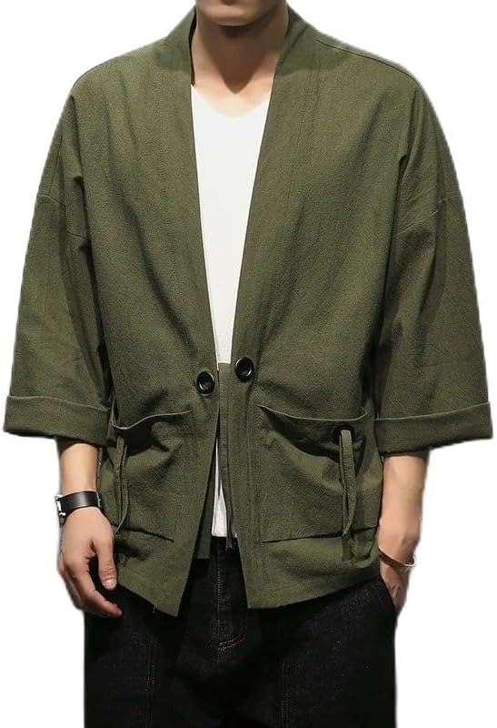 Vintage Men Kimono Cardigan Harajuku Japanese Style Male Shirt Loose Asian Clothes
