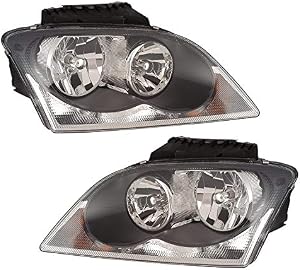 For Chrysler Pacifica Headlight 2005 2006 Driver and Passenger Side Headlamp Assembly Replacement