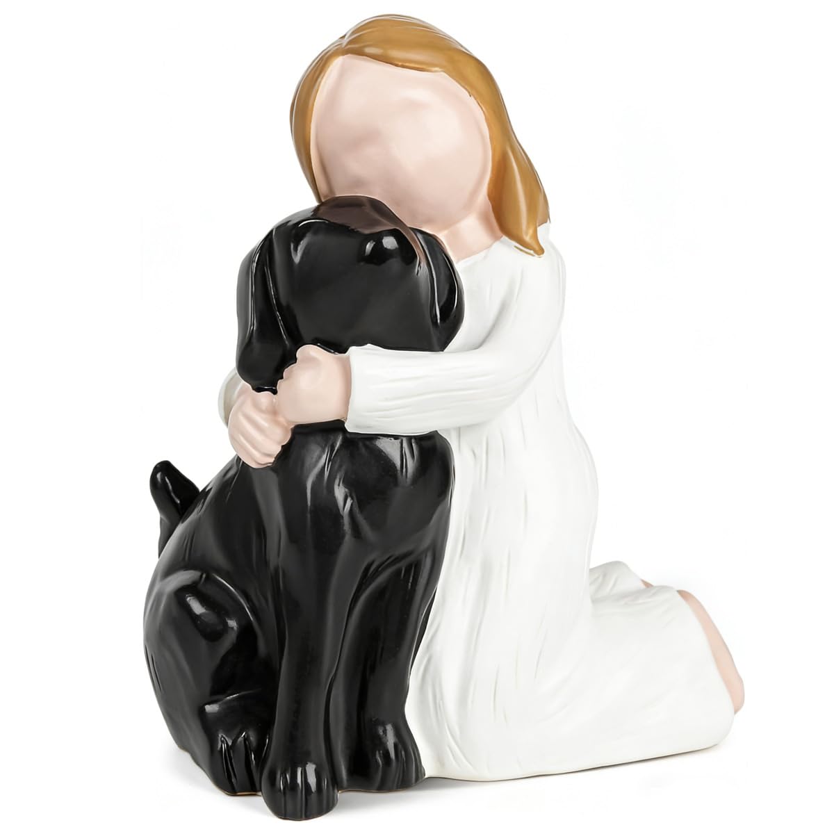 Angel Dog Figurines, Black Dog Guardian and Angel Statues, Angel Dog Figurines Memorial Gifts for Loss of Black Dogs, Hand-Painted Friendship of Pet Memorial Figurines, Heartfelt Gifts for Dog Lovers