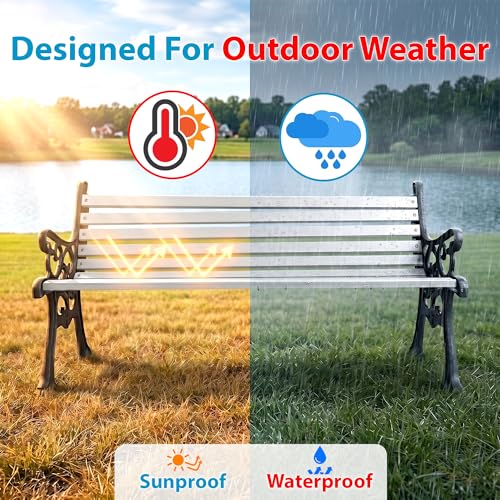 Image of BRISHI 3 Seater cast Iron Garden Bench for Indoor & Outdoor Park /Patio /Living Room /Terrace /Balcony (White) (Black + White)