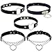 Huture 5 Stück PU Leder Halskette Damen Halskette Set Punk Rock Choker Herz Leder Kragen Kropfband Kette Spike Leder Kragen Einstellbar Halsband Schwarz Choker Gotik Collar Halsreifen für Frauen Leder Halsband günstig Kaufen-Huture 5 Stück PU Leder Halskette Damen Halskette Set Punk Rock Choker Herz Leder Kragen Kropfband Kette Spike Leder Kragen Einstellbar Halsband Schwarz Choker Gotik Collar Halsreifen für Frauen