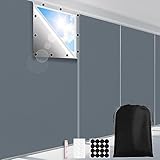 FADOTY 100% Blackout Window Cover 40' x 57' Portable Blackout Curtains Travel Blackout Window Shades for Nursery Bedroom Dorm Room, No Drill, Light & UV Block for House, Dark Gray & Silver