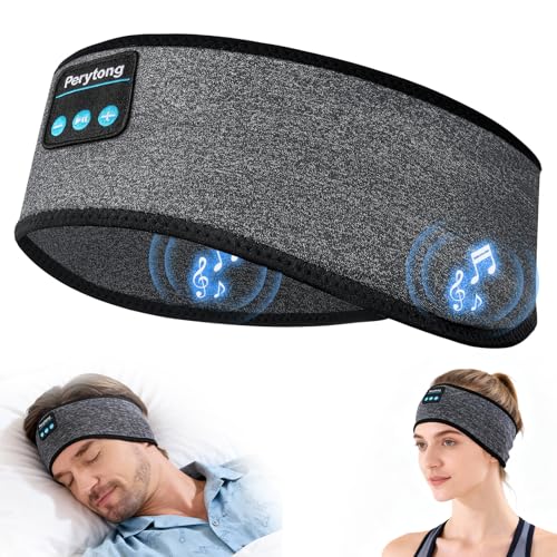 Image of Perytong Sleep Headphones Bluetooth 5.4, Wireless Sleeping Headphones with Ultra-Thin HD Stereo Speakers, Breathable Sport Earphones for Sleeping Jogging Yoga & Workout