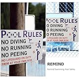 BESTonZON Panneau De Règles De Piscine En Métal Décoratif Extérieur Panneau D'avertiss...