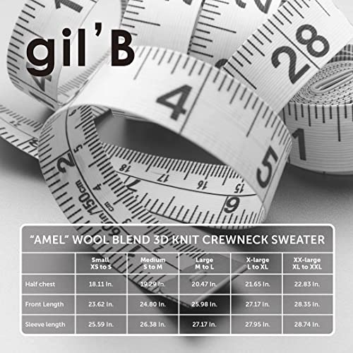 Gil’b 3D Knit Women’s Seamless Wool Blend Long Sleeve Lightweight Crewneck Sweater #TOP4