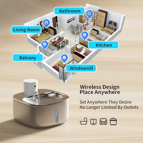 Fuente automática recargable para mascotas de acero inoxidable miniatura 5