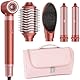 5 in 1 High-Speed Hot Air Styler - Professional Frizz-Free Hair Dryer Brush, Fast Drying Hair Dryer, No Heat Damage Air Styler Wrap - Curl, Volumize, Straighten with Travel Bag（Magenta-ish）