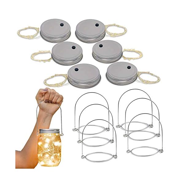 Messingnägel für Einmachgläser, Lichterkettendeckel, Weiß, 6 Stück