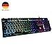 Produktbild RGB Gaming Tastatur mechanisches Gefühl wasserdicht Gaming Keyboard Chroma RGB LED Beleuchtung, 19 Tasten Anti-Ghosting, ergonomischen Design, QWERTZ, DE Layout für Business Games