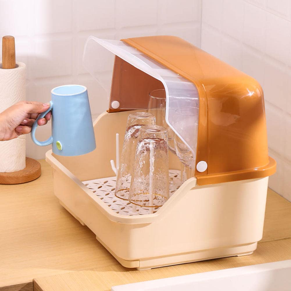 Contenedor De Almacenamiento Y Secado Para Biberones - Con Red De Drenaje Hueca, Desmontable, A Prueba De Polvo, Verde, 28.5x28.5x28.5 Cm