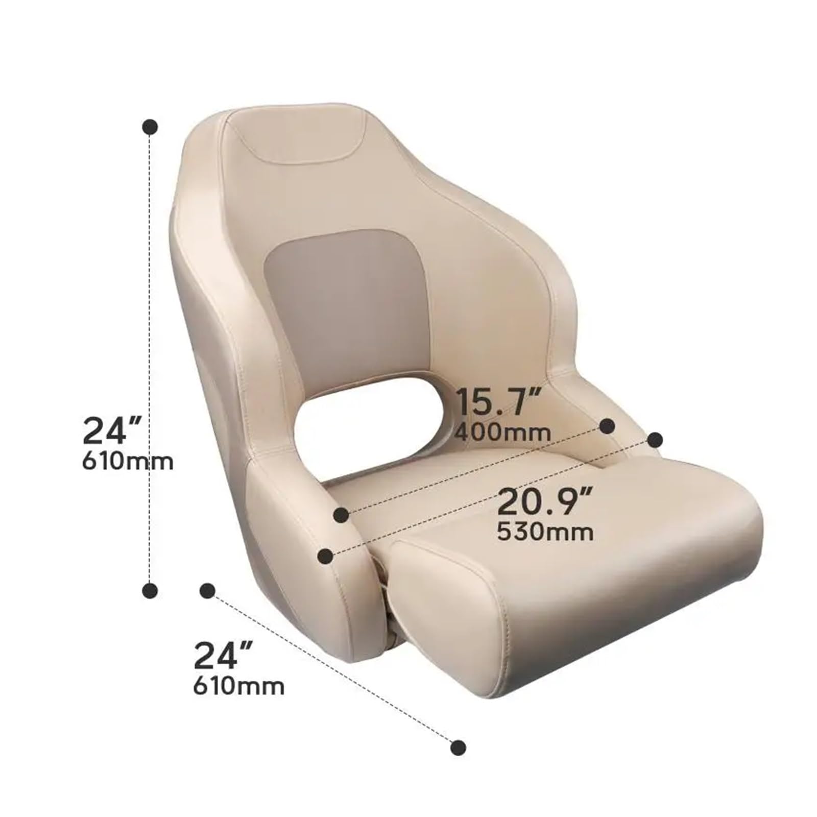 Bootssitz PVC-Bootsstühle Klappbare Bootssitze Marine Fishing Pro Casting Decksitz For Boot Fahrradstuhl Im Freien(Grey and white)