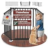 Heimfleiss® Kaminschutzgitter Baby mit Sicherheitsverschluss | Ofenschutzgitter für Kinder & Hunde | Kamingitter Kinderschutz aus Stahl | Universal nutzbar als Ofengitter, Treppengitter & Türgitter