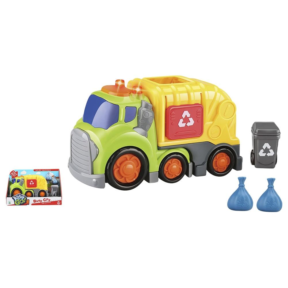 Kiddy GoFree Wheel Garbage Truck with Lights and Sound, 19.5 cm Size