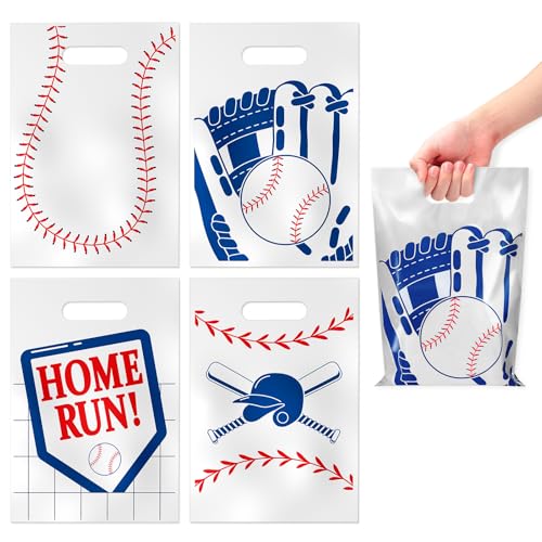 60PCS Baseball Snack Bags Baseball Goodie Bags Pouch Plastic Snacks Candy Treat Bag for Kids Boys Team Festival Sports Themed Party Favors Party Decorations Supplies Essentials Birthday Gifts Storage