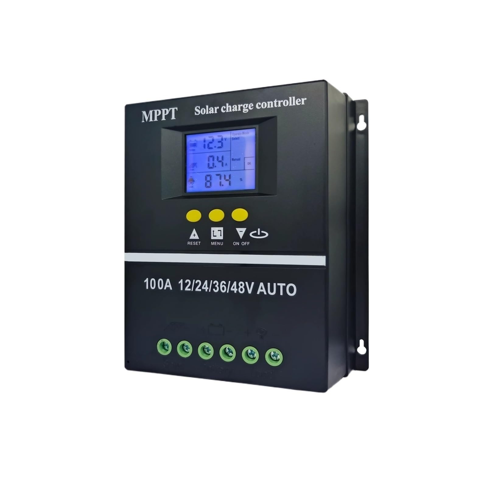 Solar Charge Controller, MPPT 100A 80A 60A Solar Charge Controller 12V 24V 36V 48V Panel Acid/Lithium Battery Regulator Dual USB(60A)
