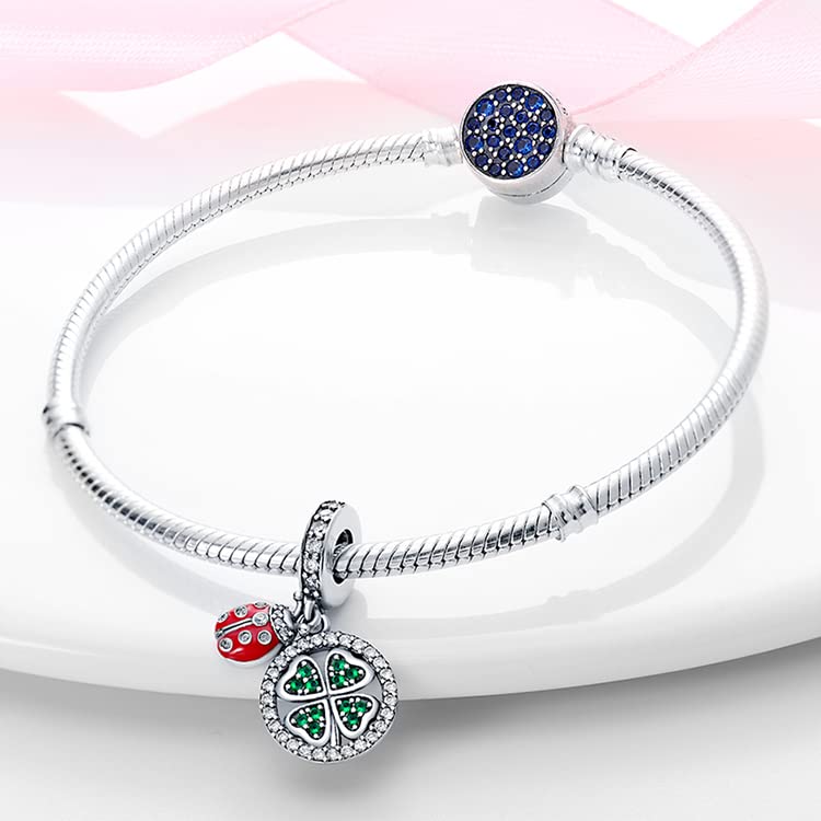 TINSLO Ciondolo Argento Sterling 925 con Cubic Zirconia Pendenti per Pandora Braccialetti, Compatibile con Braccialetti e Collane europei, perfetto Regali per Moglie e Ragazze B3