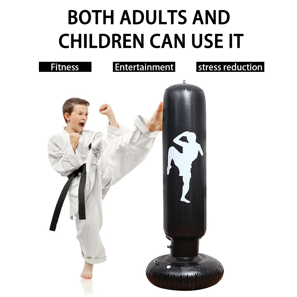 Sac De Frappe Gonflable Autoportant Pour Maison - Pour Enfants Et Adultes - Karaté, Boxe, Défouloir - PVC Résistant