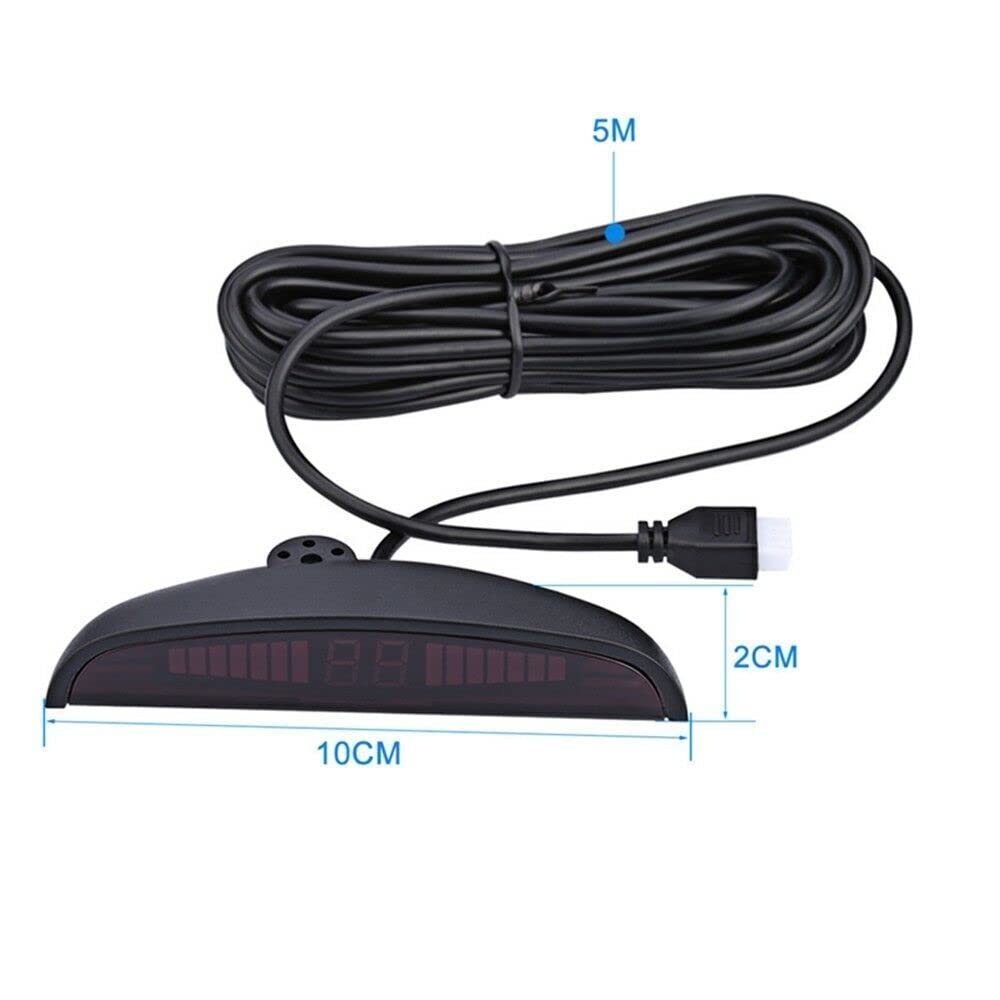 DRIWEI Kit 4 Sensori Di Parcheggio Con Display LED E Cicalino – 12V, Diametro 25mm, Per Auto E Furgoni