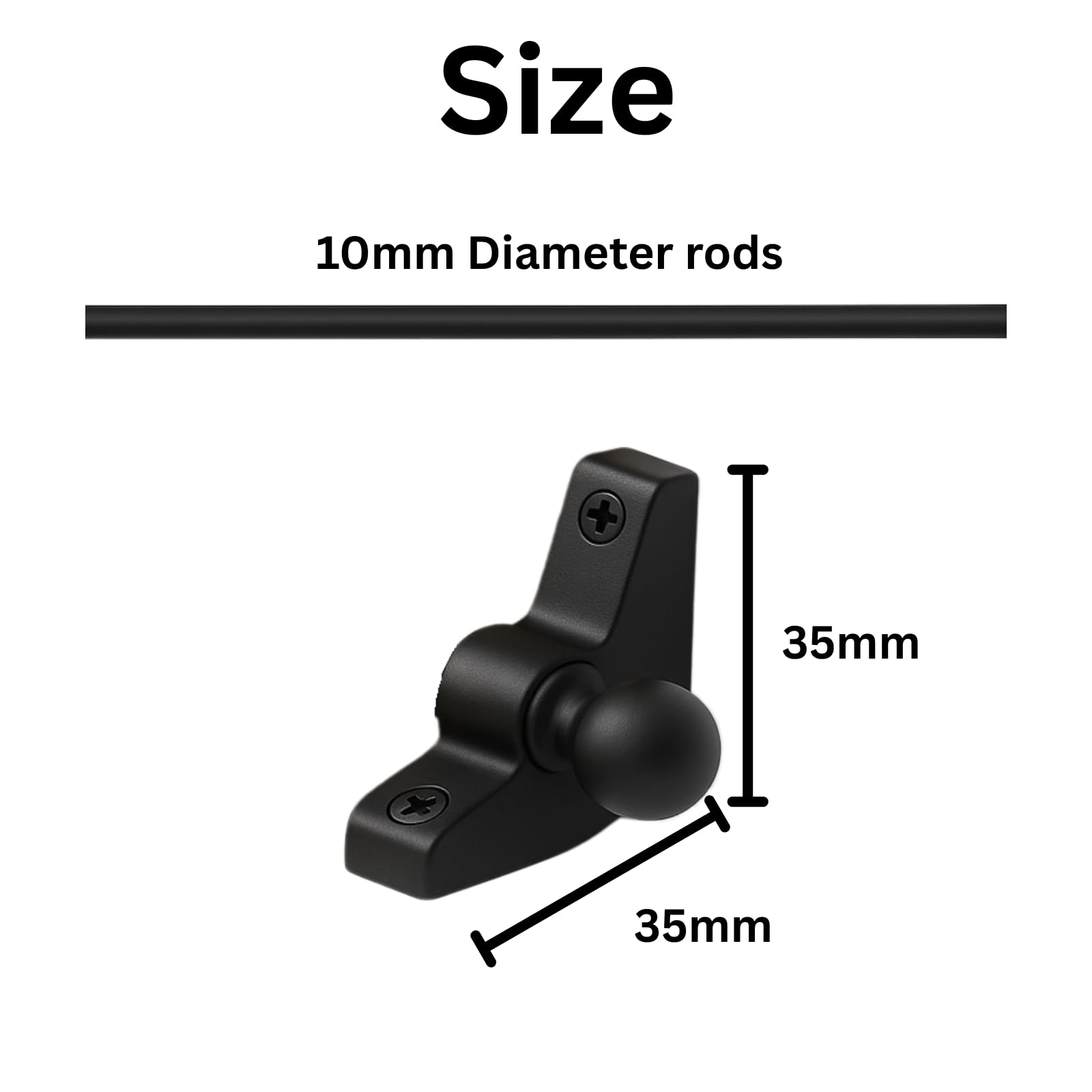Aste decorative in metallo per scale, con terminali rotondi e viti, adatte per tappeti fino a 70 cm di larghezza, confezione da 13