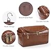 Leather Toiletry Bag, Etercycle Hanging Wash Bag PU Travel Toiletry Bag Waterproof Bathroom Bag for Men and Women Travel Makeup Organizer (Brown) #3