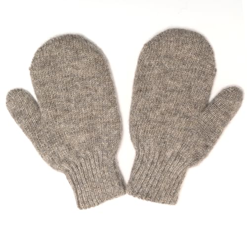 KIDS 100% Organic Wool Mittens, Double-Layer of Natural Dye-Free Mongolian Sheep Wool, Warm Cozy, One pair4